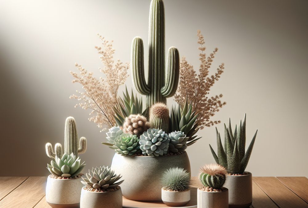 Guía práctica para combinar cactus y suculentas en centros de mesa modernos