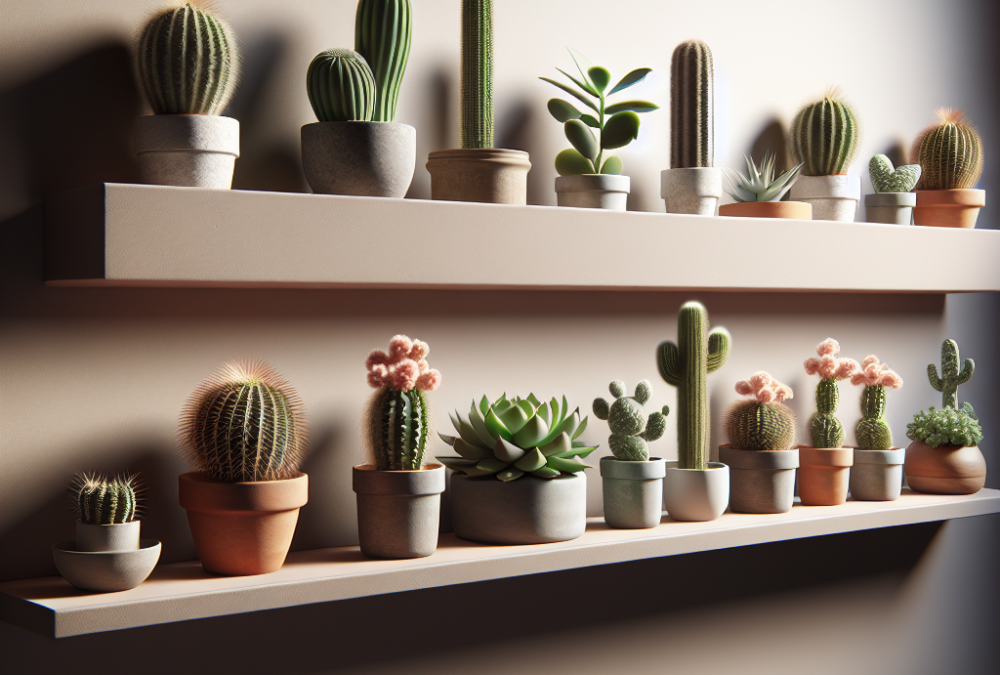 Guía práctica para crear un mini jardín de cactus en estanterías estrechas