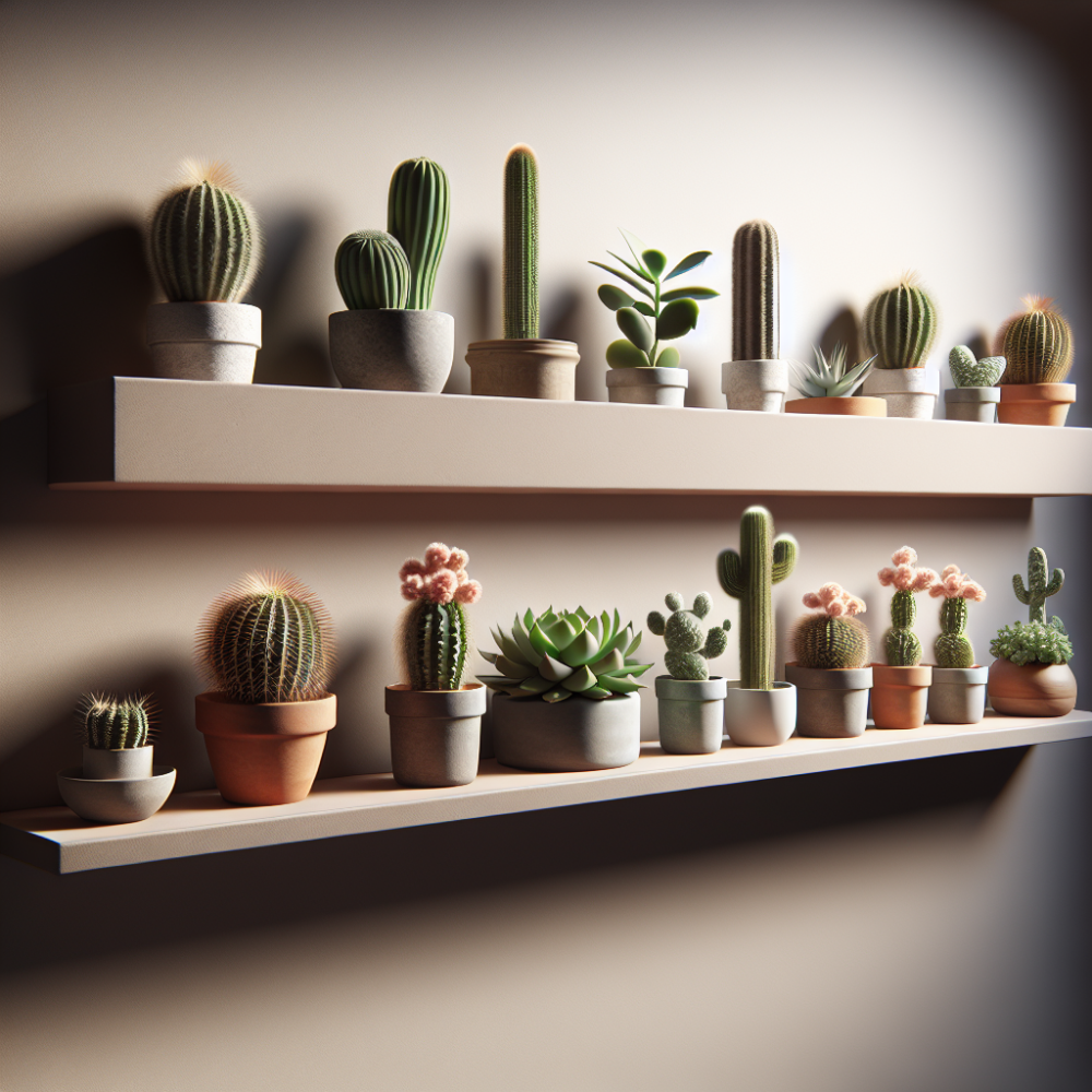 Guia practica para crear un mini jardin de cactus en estanterias estrechas